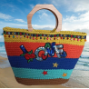 Sac motif Love au crochet en coton macramé multicolore